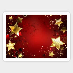 Red Background with Gold Stars Sticker